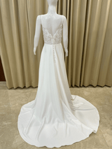 V-Neck White Wedding Dress