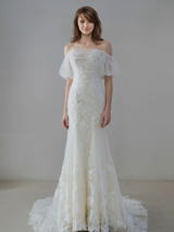 Off The Shoulder Lace Bridal Gown
