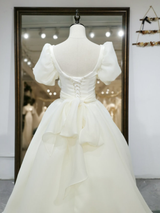 Organza Wedding Dress With Lace Back Up