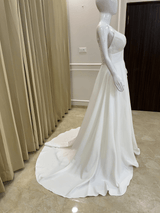 V-Neck White Wedding Dress