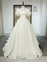 Organza Wedding Dress With Lace Back Up