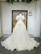 Organza Wedding Dress With Lace Back Up