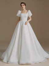 Organza Wedding Dress With Lace Back Up