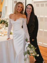 Long Sleeves White Wedding Dress