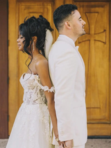 Off The Shoulder Lace Bridal Gown