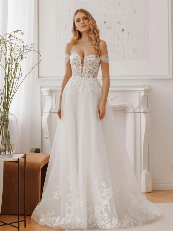 Off The Shoulder Romantic Bridal Robe