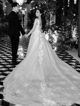 Off The Shoulder Lace Bridal Gown