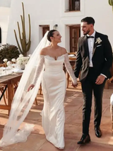 Long Sleeves White Wedding Dress