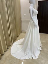 V-Neck White Wedding Dress