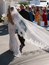 Long Sleeves Beaded Wedding Gown