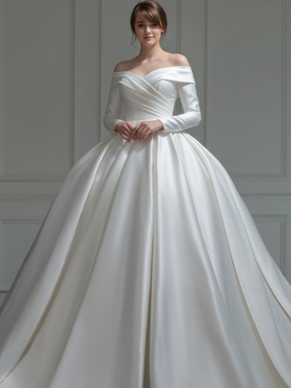 Wedding Dress With Long Trail