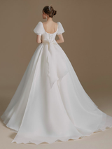 Organza Wedding Dress With Lace Back Up