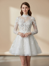 Short Wedding Dress With Long Sleeves